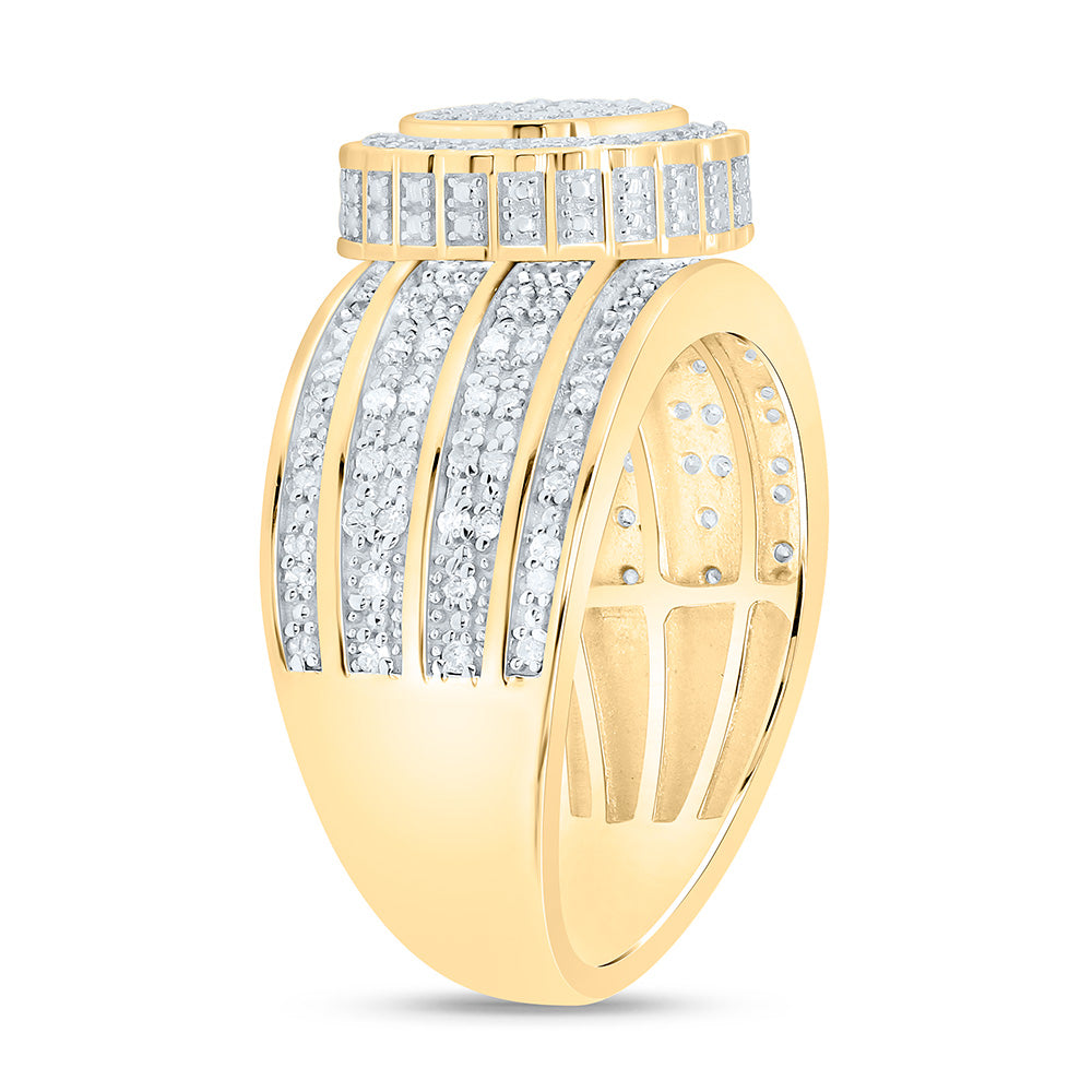 Sterling Silver Yellow-Tone or White-Tone 1/2 Ctw Natural Diamond Round Ring, Womens Size: 5-9