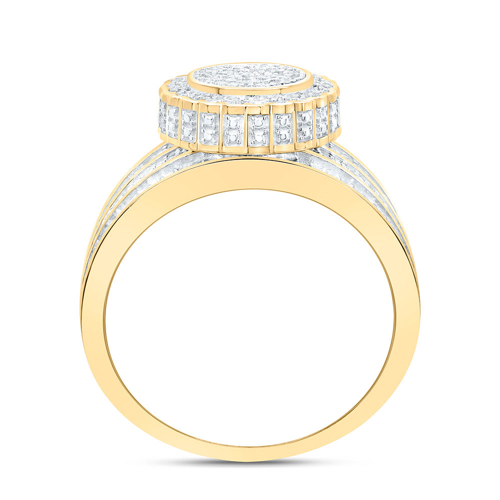 Sterling Silver Yellow-Tone or White-Tone 1/2 Ctw Natural Diamond Round Ring, Womens Size: 5-9