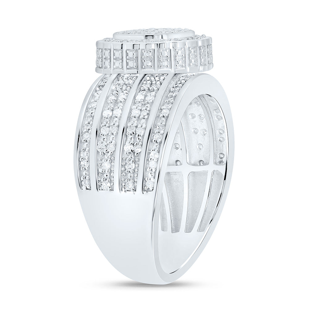Sterling Silver Yellow-Tone or White-Tone 1/2 Ctw Natural Diamond Round Ring, Womens Size: 5-9