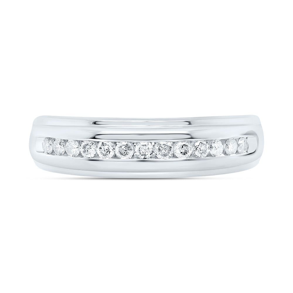 Sterling Silver Yellow-Tone or White-Tone 1/3 Ctw Natural Diamond Mens Band, Mens Size: 8-12