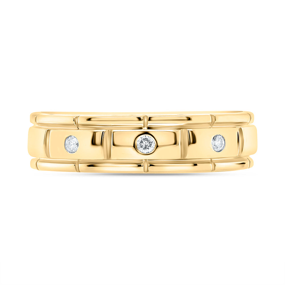 Sterling Silver Yellow-Tone or White-Tone 1/12 Ctw Natural Diamond Ladies Band, Womens Size: 5-9