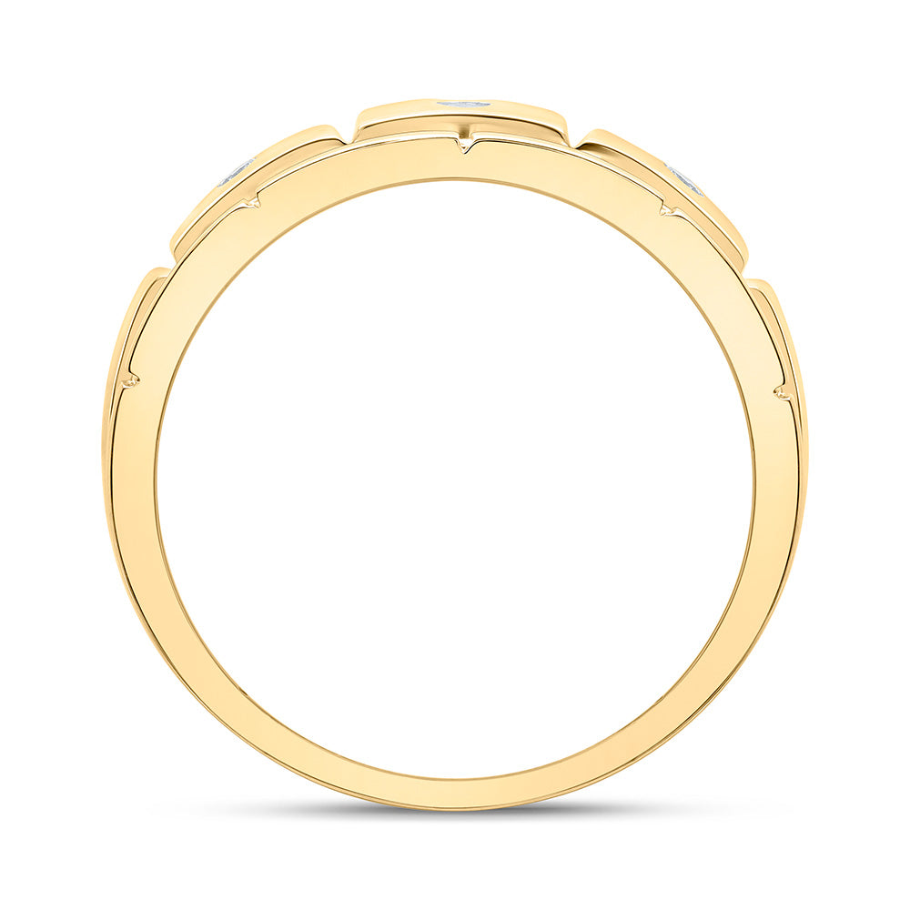 Sterling Silver Yellow-Tone or White-Tone 1/12 Ctw Natural Diamond Ladies Band, Womens Size: 5-9