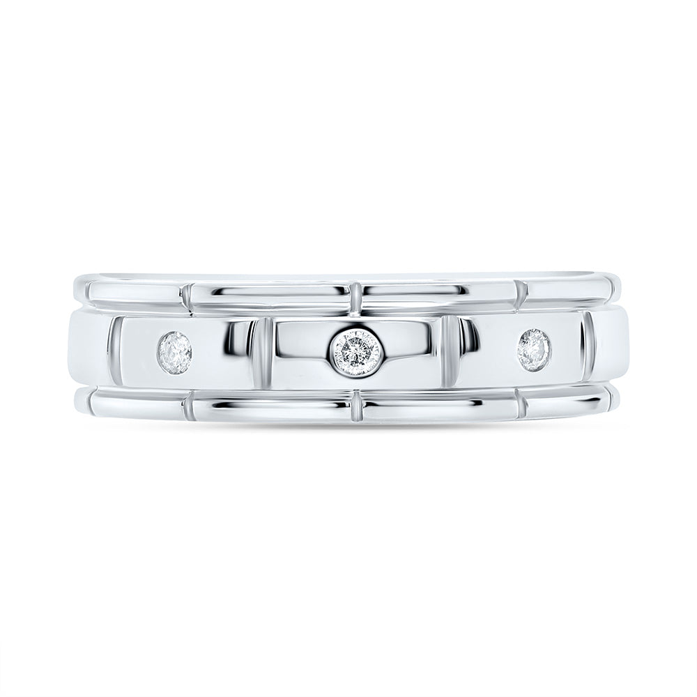 Sterling Silver Yellow-Tone or White-Tone 1/12 Ctw Natural Diamond Ladies Band, Womens Size: 5-9