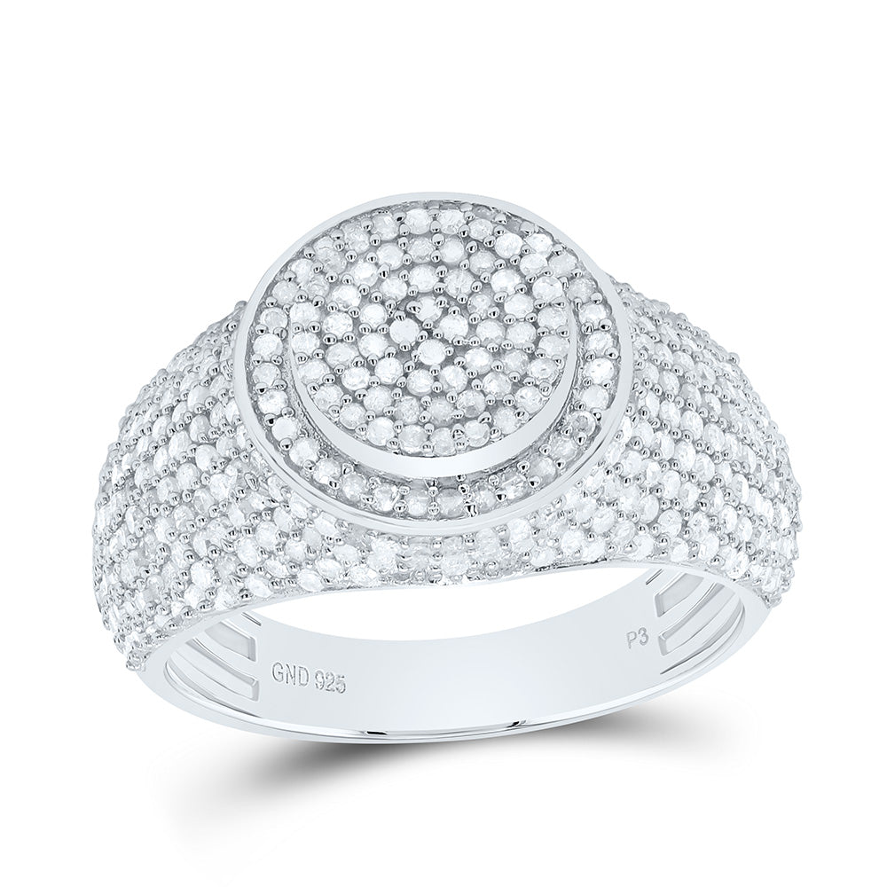 Sterling Silver Yellow-Tone or White-Tone 1 1/4 Ctw Natural Diamond Round Ladies Ring, Womens Size: 5-9