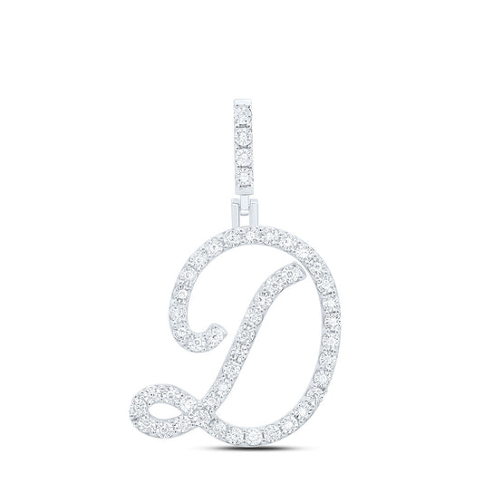 Sterling Silver Natural Diamond Initial Pendant