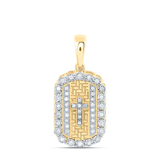 Sterling Silver Yellow-Tone or White-Tone 1/6 Ctw Natural Diamond Cross Pendant