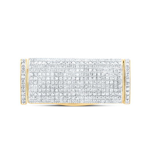 14K Yellow Gold 1 7/8 Ctw Natural Diamond (14MM) Cuban Lock Box