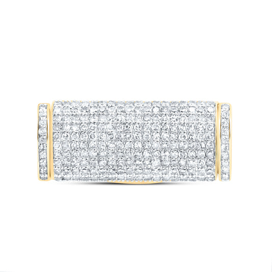 14K Yellow Gold 1 Ctw Natural Diamond (12MM) Cuban Lock Box