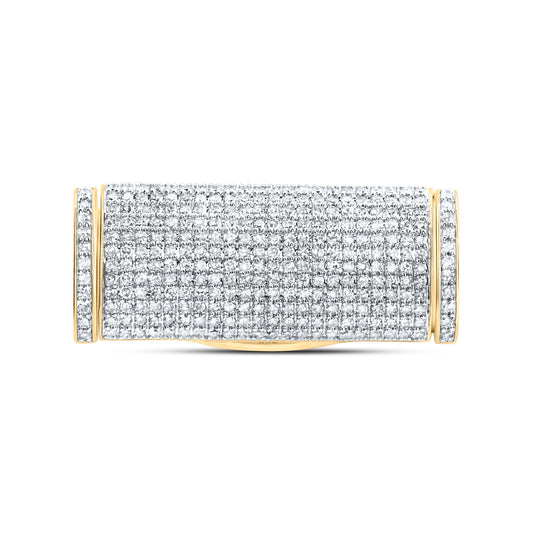 14K Yellow Gold 5/8 Ctw Natural Diamond (8MM) Cuban Lock Box