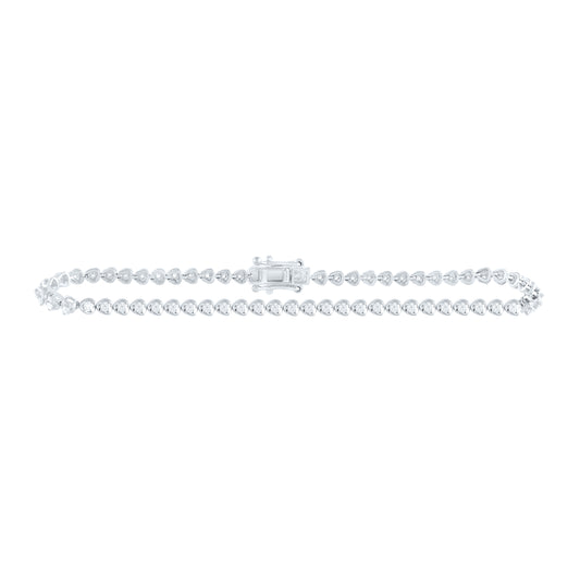 10K White Or Rose Gold 1Cttw Natural Diamond Fashion Tennis Bracelet (7 Inch)