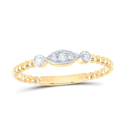 14K Yellow or White or Rose Gold 1/12 Ctw Natural Diamond Fashion Ring, Womens Size: 5-9