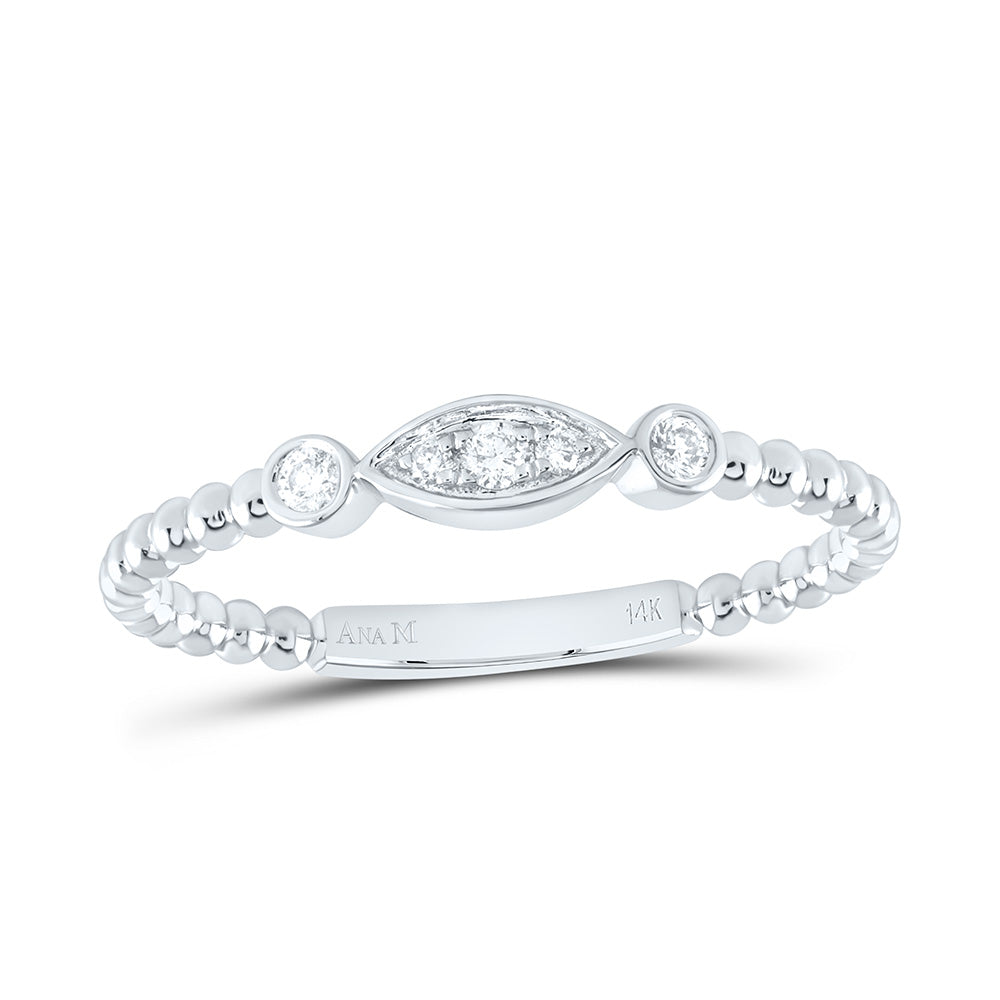 14K Yellow or White or Rose Gold 1/12 Ctw Natural Diamond Fashion Ring, Womens Size: 5-9
