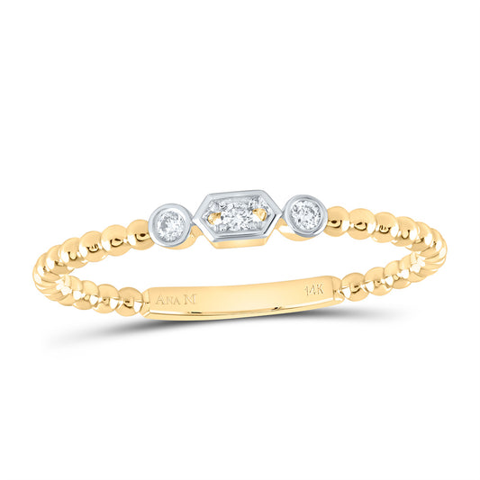 14K Yellow or White or Rose Gold 1/20 Ctw Natural Diamond Fashion Ring, Womens Size: 5-9