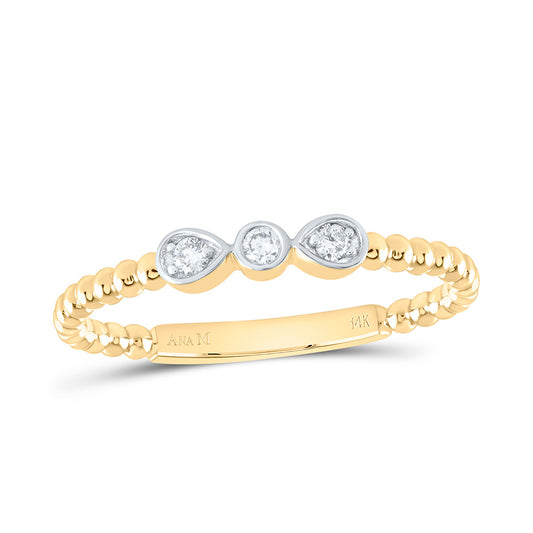 14K Yellow or White or Rose Gold 1/12 Ctw Natural Diamond Fashion Ring, Womens Size: 5-9