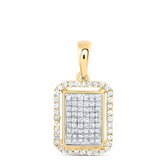 10K Yellow Gold 1/3 Ctw Natural Diamond Fashion Emerald Pendant