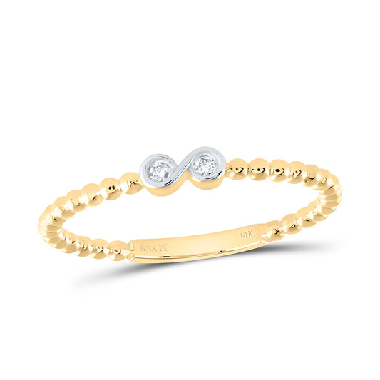 14K Yellow or White or Rose Gold 0.02 Ctw Natural Diamond Fashion Ring, Womens Size: 5-9