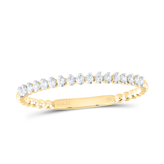 14K Yellow or White or Rose Gold 1/6 Ctw Natural Diamond Fashion Ring, Womens Size: 5-9