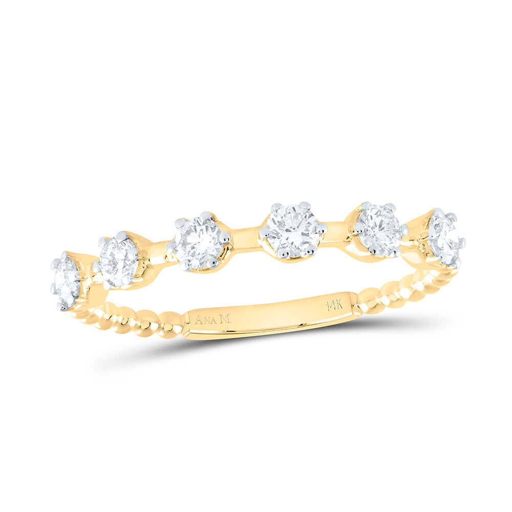 14K Yellow or White or Rose Gold 3/8 Ctw Natural Diamond Fashion Ring, Womens Size: 5-9