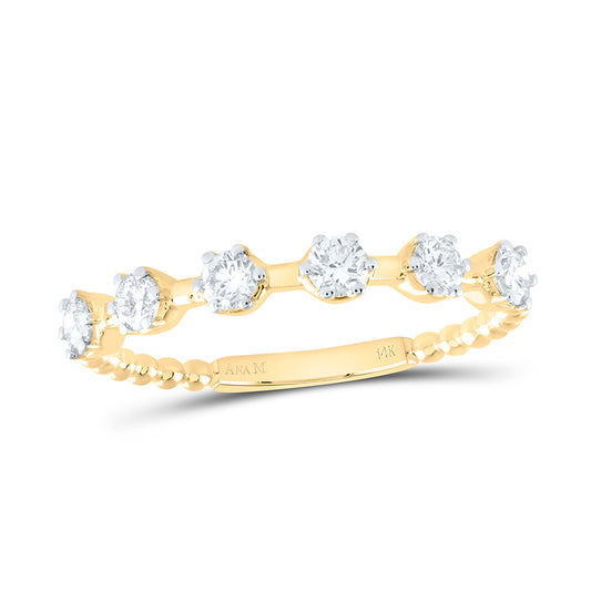 14K Yellow or White or Rose Gold 3/8 Ctw Natural Diamond Fashion Ring, Womens Size: 5-9
