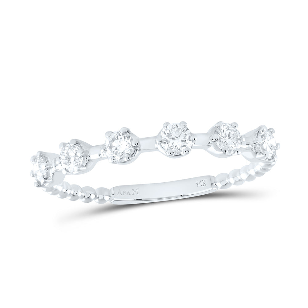 14K Yellow or White or Rose Gold 3/8 Ctw Natural Diamond Fashion Ring, Womens Size: 5-9