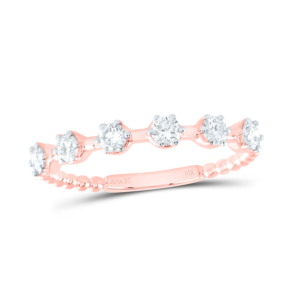 14K Yellow or White or Rose Gold 3/8 Ctw Natural Diamond Fashion Ring, Womens Size: 5-9