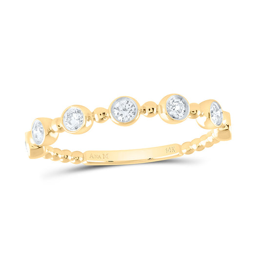 14K Yellow or White or Rose Gold 1/3 Ctw Natural Diamond Fashion Ring, Womens Size: 5-9
