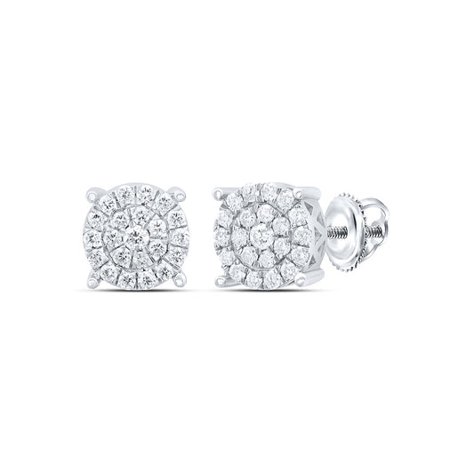 10K White Gold 1/4Cttw Natural Diamond Gift Round Stud Earring