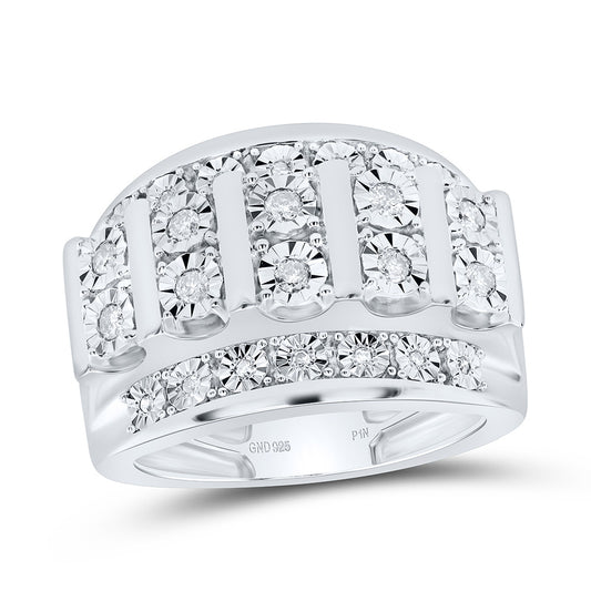 Sterling Silver 1/2Cttw Natural Diamond Mens Ring