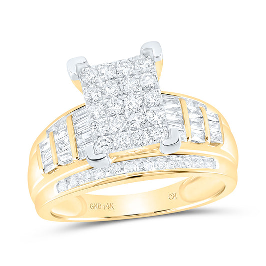 14K Yellow Gold 1 Cttw Natural Diamond Cindy Ring