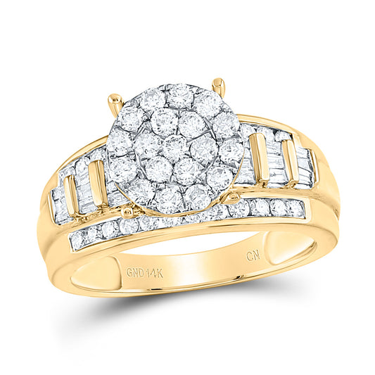14K Yellow or White Gold 1 Ctw Natural Diamond Cindy Ring, Womens Size: 5-9