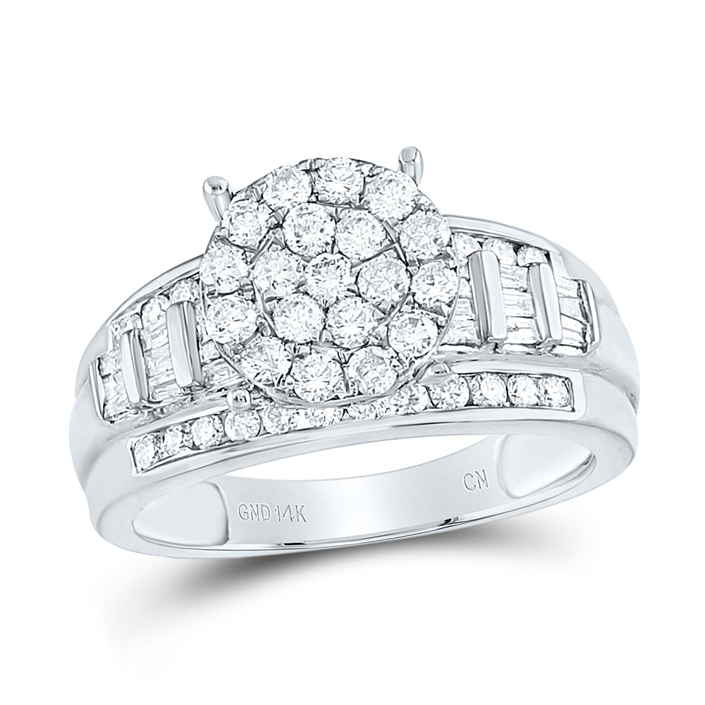 14K Yellow or White Gold 1 Ctw Natural Diamond Cindy Ring, Womens Size: 5-9