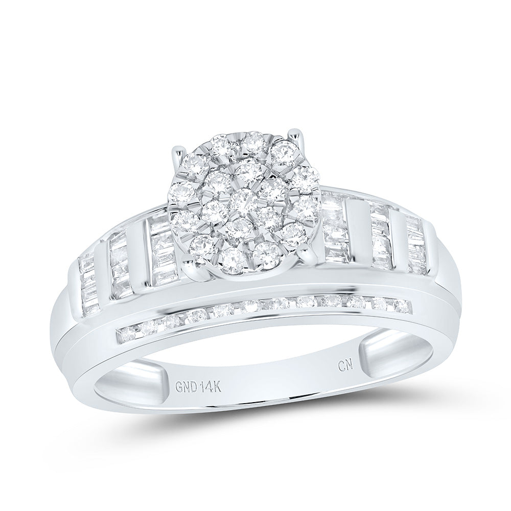 14K Yellow or White Gold 1/2 Ctw Natural Diamond Cindy Ring, Womens Size: 5-9