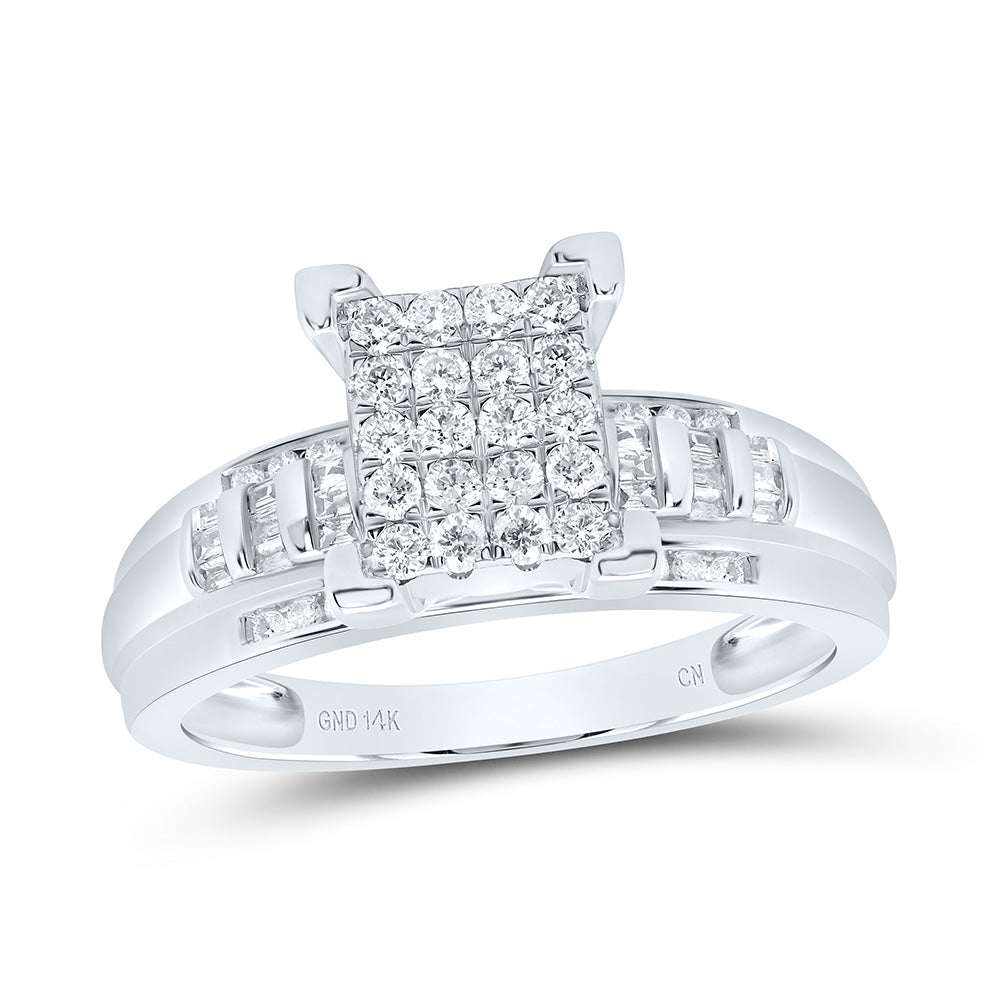 14K White Gold 1/2Cttw Natural Diamond Cindy Ring