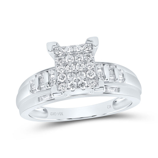 14K White Gold 1/2Cttw Natural Diamond Cindy Ring