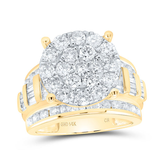 14K Yellow Gold 3 Cttw Natural Diamond Cindy Bridal Anniversary Wedding Engagement Band Ring