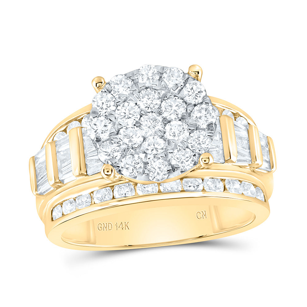 14K Yellow Gold 2Cttw Natural Diamond Cindy Ring