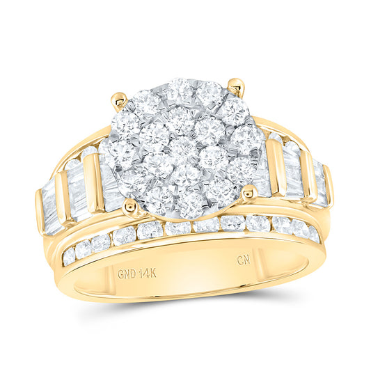 14K Yellow Gold 2Cttw Natural Diamond Cindy Ring