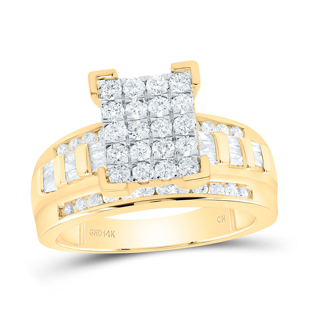 14K Yellow Gold 7/8Cttw Natural Diamond Ladies Cindy Ring