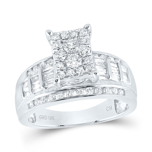 14K White Gold 1/2 Ctw Natural Diamond Cindy Ring, Womens Size: 5-9
