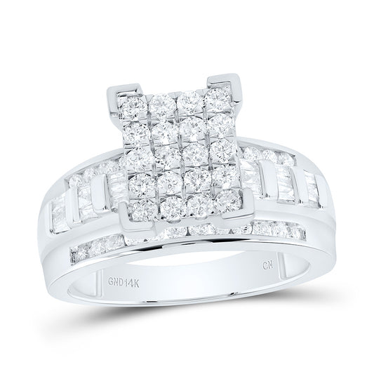 14K White Gold 7/8 Ctw Natural Diamond Ladies Cindy Ring, Womens Size: 5-9