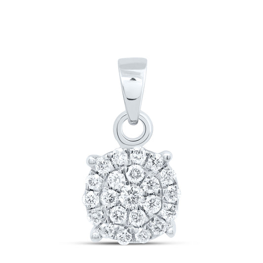 14K Yellow or White Gold 1/4 Ctw Natural Diamond Fashion Round Pendant
