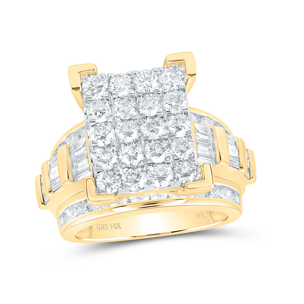 14K Yellow Gold 3 Ctw Natural Diamond Fashion Dream Collection Ring, Womens Size: 5-9