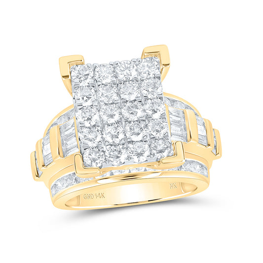 14K Yellow Gold 3 Ctw Natural Diamond Fashion Dream Collection Ring, Womens Size: 5-9