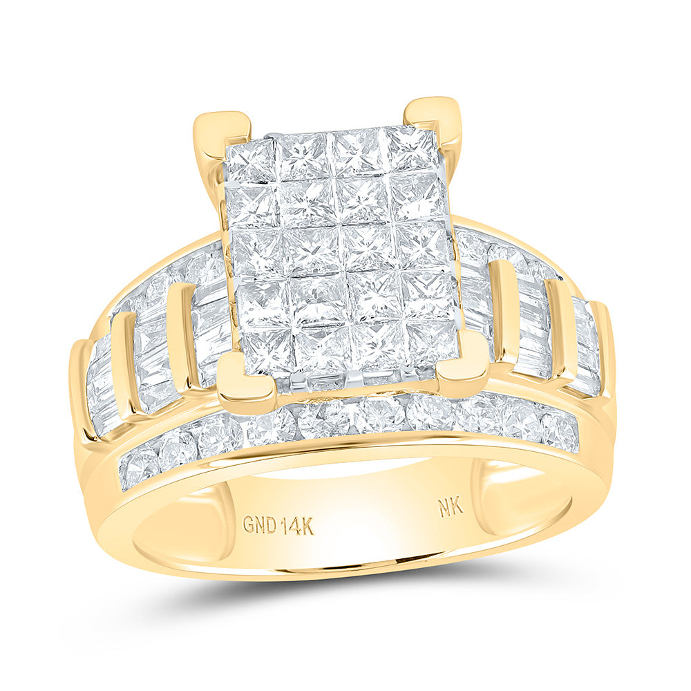 14K Yellow Gold 2 Ctw Natural Diamond Fashion Ring, Womens Size: 5-9