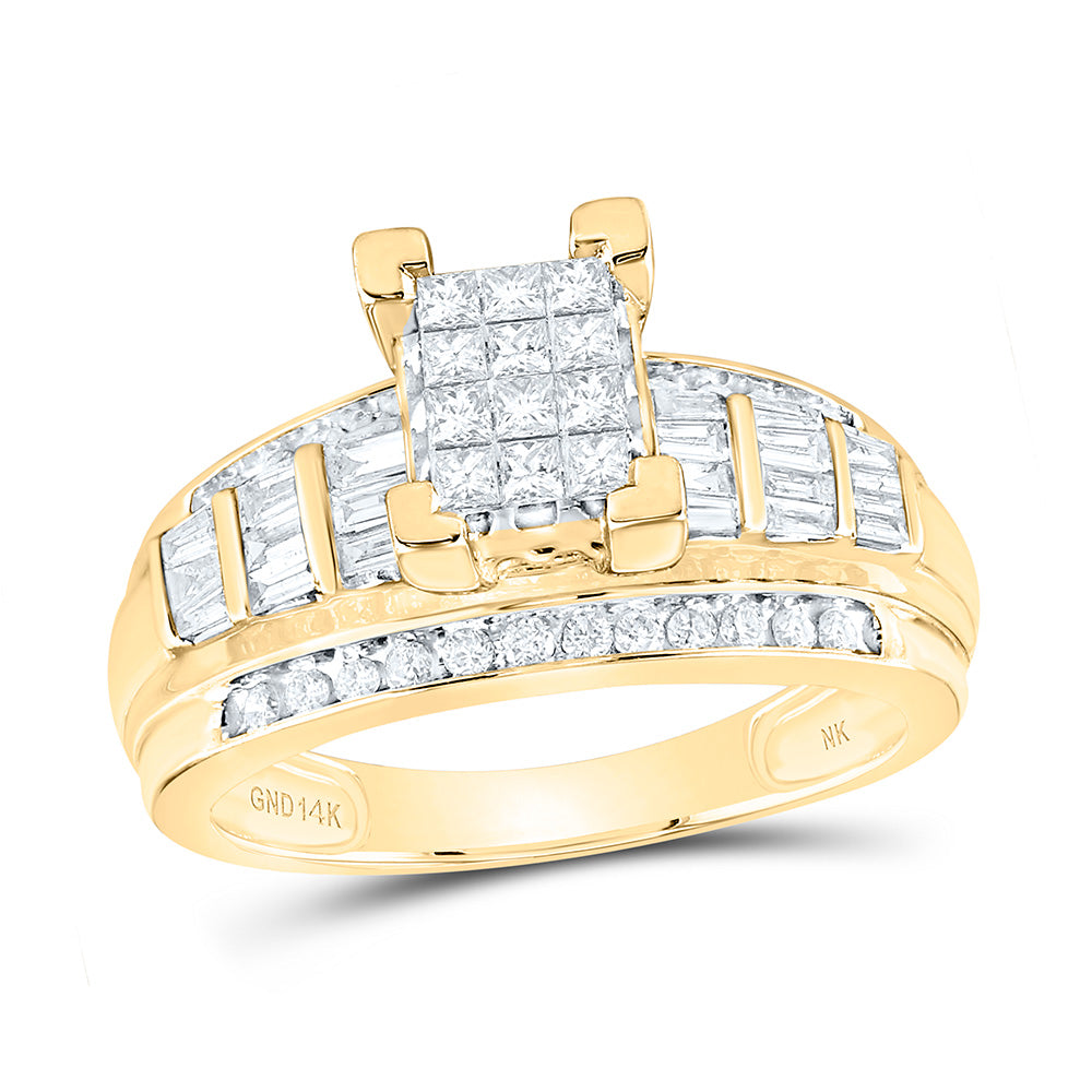 14K Yellow Gold 7/8Ct Natural Diamond Fashion Ring