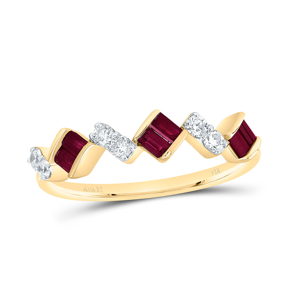 14K Yellow Or White Gold 1/5Cttw Natural Diamond Baguette Gem Ring
