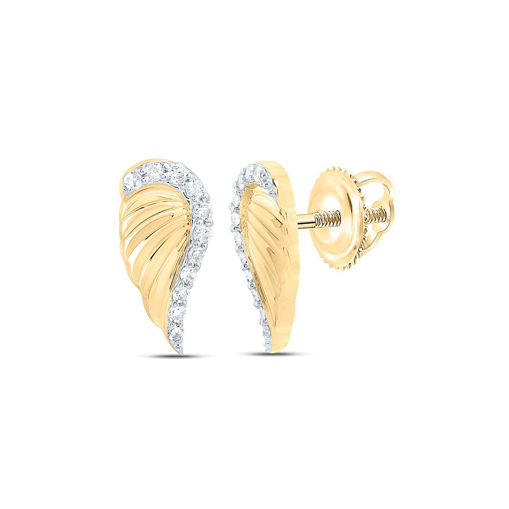 10K Yellow Gold 1/10 Ctw Natural Diamond Gift Earring