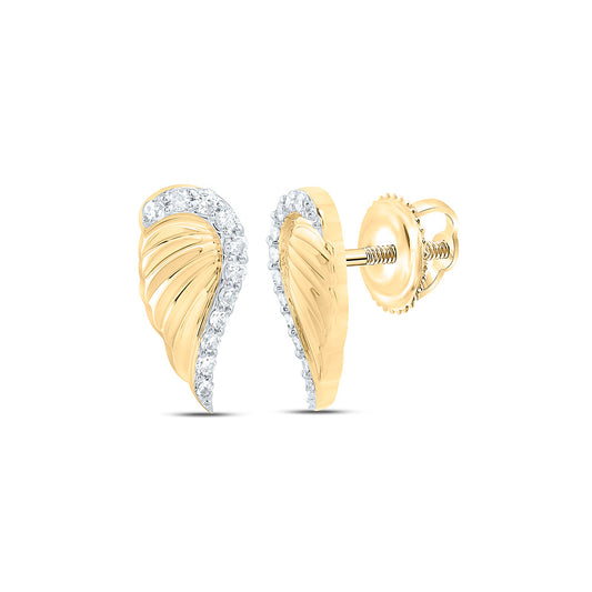 10K Yellow Gold 1/10 Ctw Natural Diamond Gift Earring