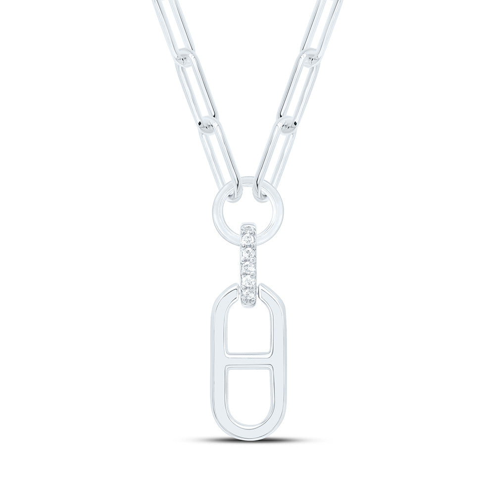 Sterling Silver 0.03Cttw Natural Diamond Gift Necklace (18 Inch)