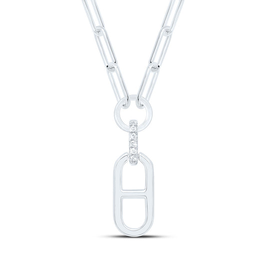 Sterling Silver 0.03Cttw Natural Diamond Gift Necklace (18 Inch)
